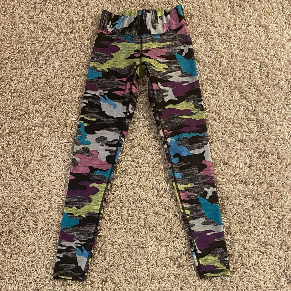 Terez Multicolor Camo Leggings - Black, Purple, Blue, Green, Pink